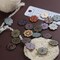 100PCS Mixed Pattern Vintage 3/4inch Wooden Buttons 2 Holes DIY Craft Sewing Random Flower Painting Buttons Hand-Made DIY Sewing Process Decorative Wooden Buttons Clothes Accessories 20mm Wood buttons